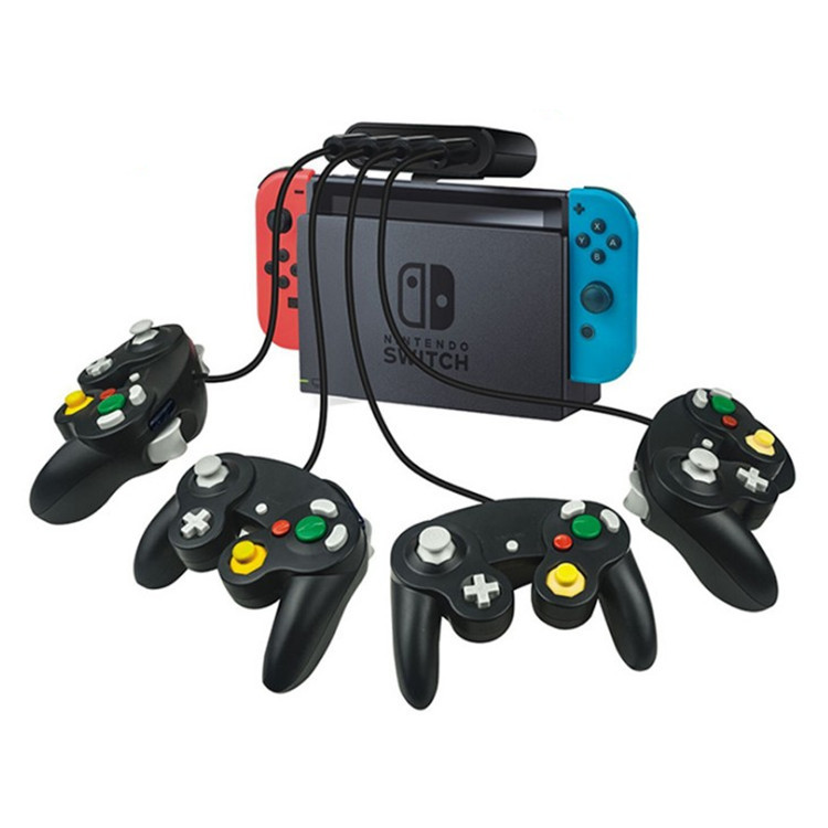 NGC手柄转switch转换器三合一NGC转wiiu/pc/switch转换器可夹底座-图0