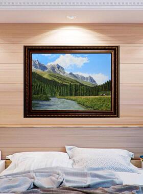 50*70cm 手绘 写实油画  山水 山 河流 高端油画 LJL涂 风景