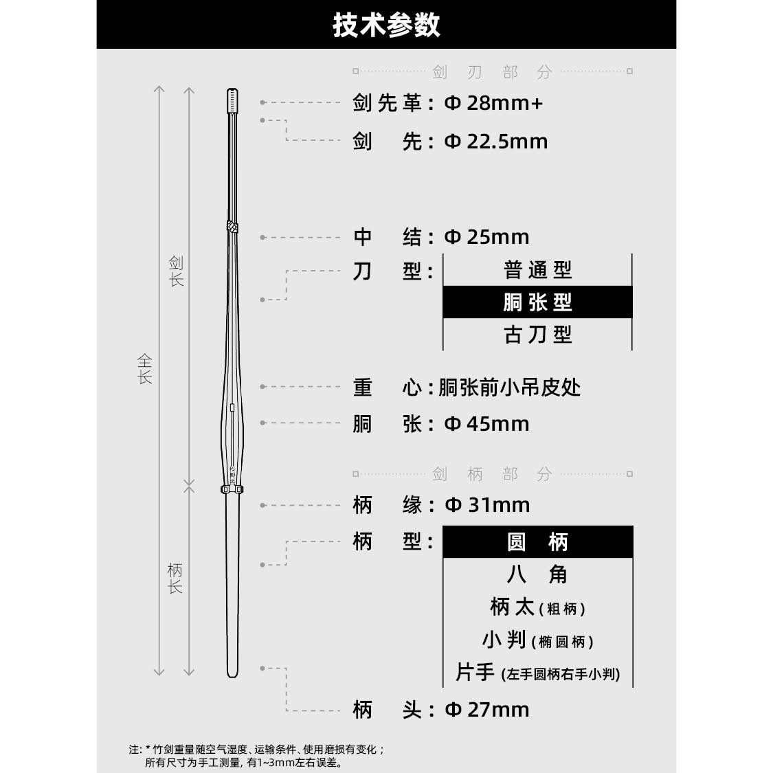 雷切日本剑道竹剑竹刀胴张型AA比赛练习推荐SG品质保证光影堂出品 - 图2