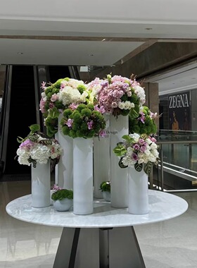 高端仿真花组合大堂酒店售楼处会所大厅圆桌台面软装饰品摆放绢花