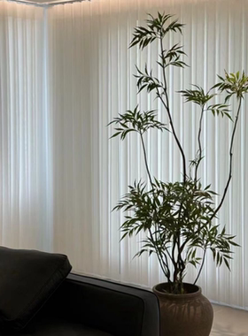 龟背竹盆栽网红大叶ins风绿植赤贫风客厅书房仿真植物拐角装饰