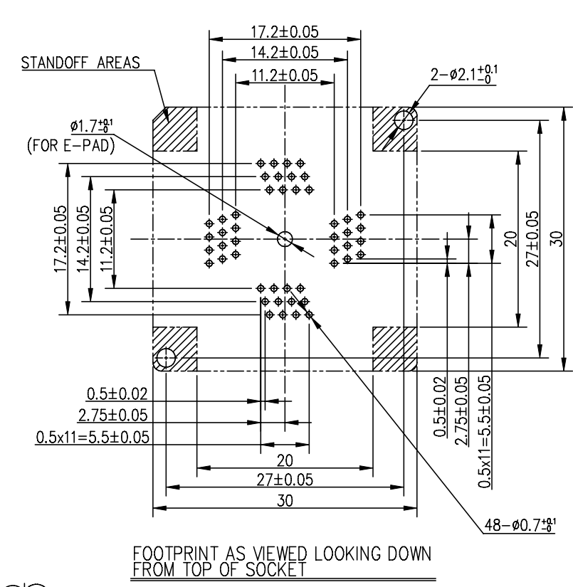 WELLS测试座烧录座老化座 QFN48(0.5MM) 790-42048-101 - 图2