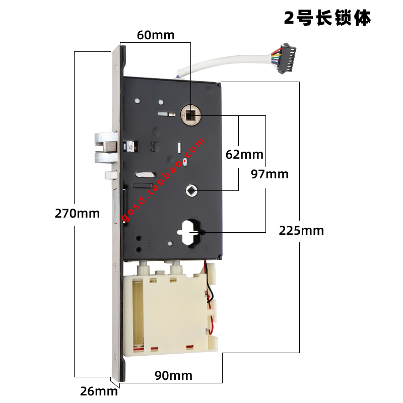 酒店锁2号长锁体磁卡锁宾馆锁感应锁刷卡锁智能锁锁芯配件3号锁头 - 图1