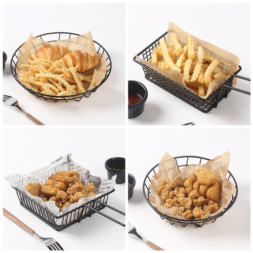 美式薯条篮创意小吃篮炸鸡翅面包筐炸篮酒吧餐厅油炸食品盘子容器 - 图2