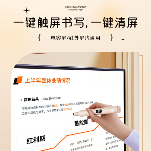 惠普伸缩教鞭多功能激光翻页笔充电ppt教师用触控笔幻灯片多媒体遥控笔上课可书写教学倒计时一体机电子白板 - 图2