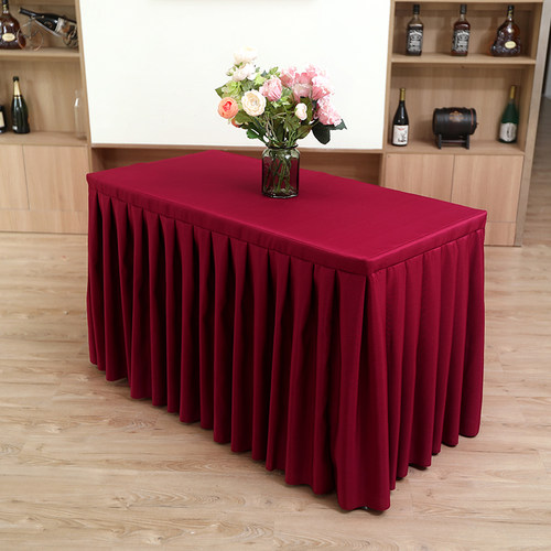 热销定做IBM桌布桌套桌罩台布签到台裙会议桌裙婚庆展会活动台布 - 图1