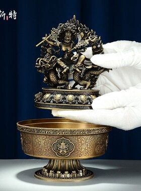 热销铜制水陆供家用水财神五姓财神黄白绿红黑立体雕花桌面摆件