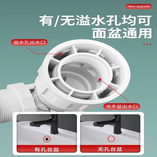 热销全套防臭面盆下水器洗手盆洗脸下水管卫生间陶瓷横排直排配件 - 图2