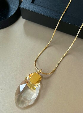 韩版简约水晶长款毛衣链女