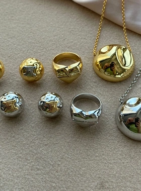 金属豆豆吊坠精致项链女轻奢小众设计简约百搭嘻哈不掉色毛衣链男