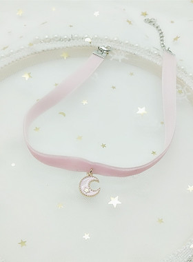 choker天使缎带丝绒少女心锁骨链