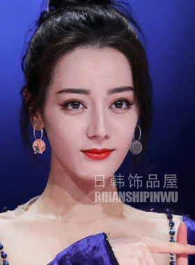 戚薇同款夏耳饰夸张耳环耳钉不对称耳坠女新款潮气质高级夏季独特