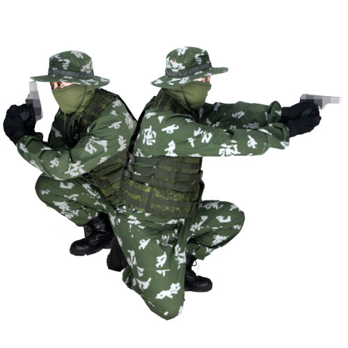 冷战时代外贸俄罗斯KMX迷彩服作战服外衣套服小绿人罩衣白花迷彩 - 图1