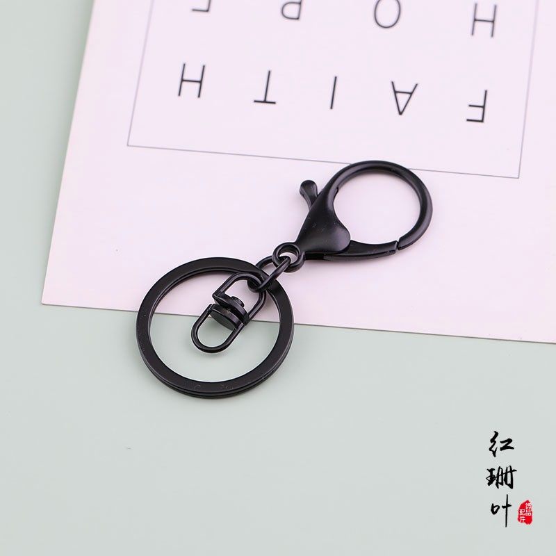 8字链钥匙扣配件黑色钥匙环钥匙圈DIY手工材料龙虾扣包包吊饰挂件,淘宝优惠券,粉丝福利购,淘宝优惠卷