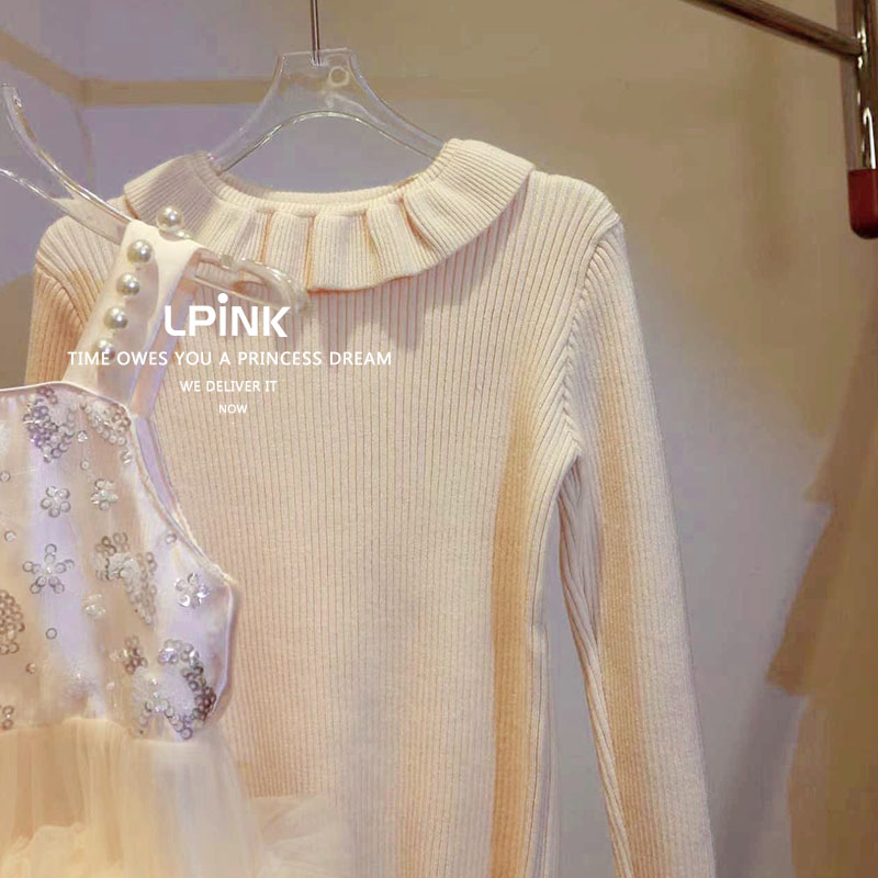 【Lpink 原创童装】女童秋冬款百搭针织荷叶边打底衫 86036 - 图3