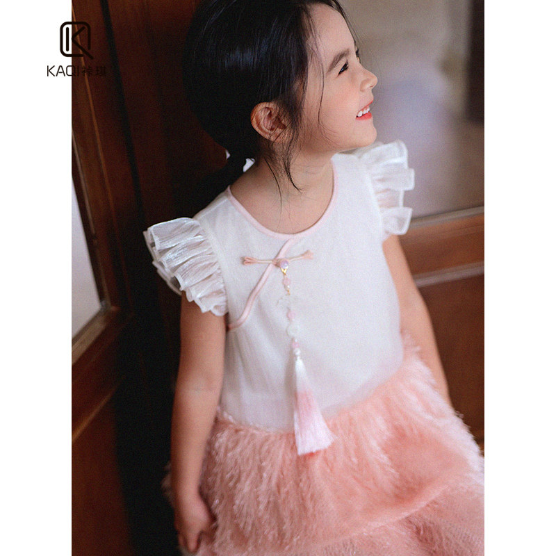 【Lpink童装】春夏季新款中大女童小女孩流苏国风上衣T恤90072,淘宝优惠券,粉丝福利购,淘宝优惠卷