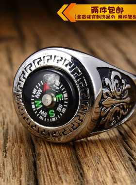 欧美复古朋克风钛钢戒指