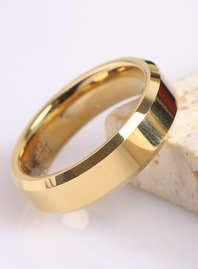 时尚钨钢戒指 双斜边钨钢光面戒指简约钨钢戒指防剐蹭钨金戒指