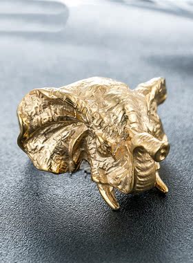 时尚钛钢男款戒指 泰国复古做旧立体大象钛钢戒指潮男指环