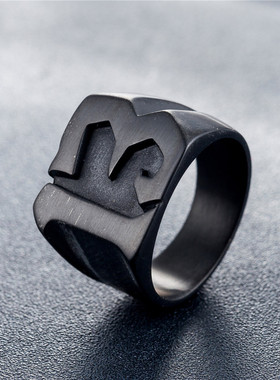 欧美复古朋克风舞台钛钢戒指