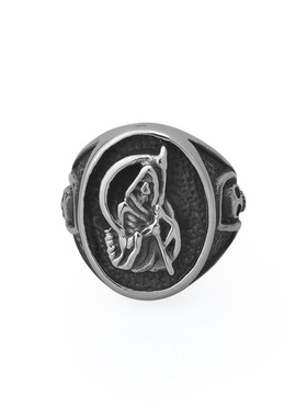 时尚钛钢戒指 复古个性霸气死神镰刀朋克风钛钢戒指指环