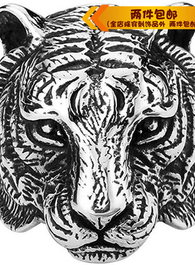 复古风生肖虎钛钢戒指