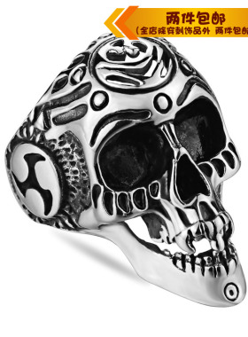 钛钢戒指指环骷颅头钛钢戒指