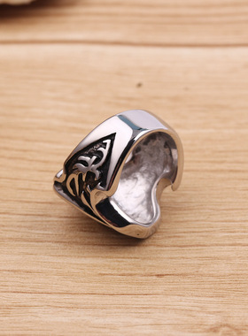 钛钢戒指指环复古狮子头钛钢戒指