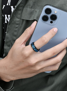 时尚钛钢戒指方块戒指可旋转齿轮解压戒指环缓解焦虑钛钢戒指指环