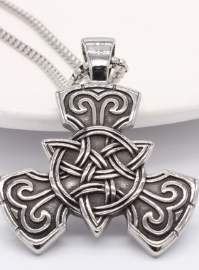 时尚钛钢项链 欧美个性复古维京凯尔特纹吊坠钛钢项链