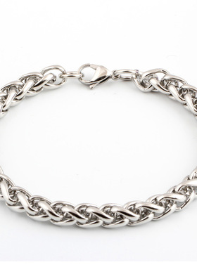 时尚风钛钢环环相扣手链