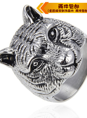 霸气风复古花纹钛钢戒指