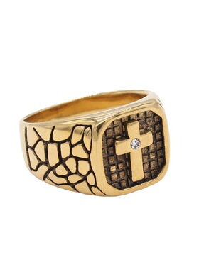 男款戒指钛钢时尚十字架钛钢戒指