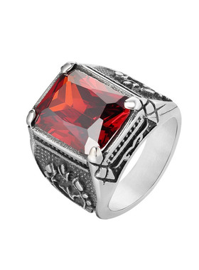 时尚钛钢男款戒指 个性复古橄榄枝钛钢戒指潮男指环