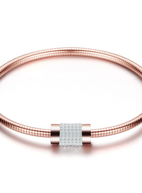 手环手镯时尚风镶钻钛钢手环