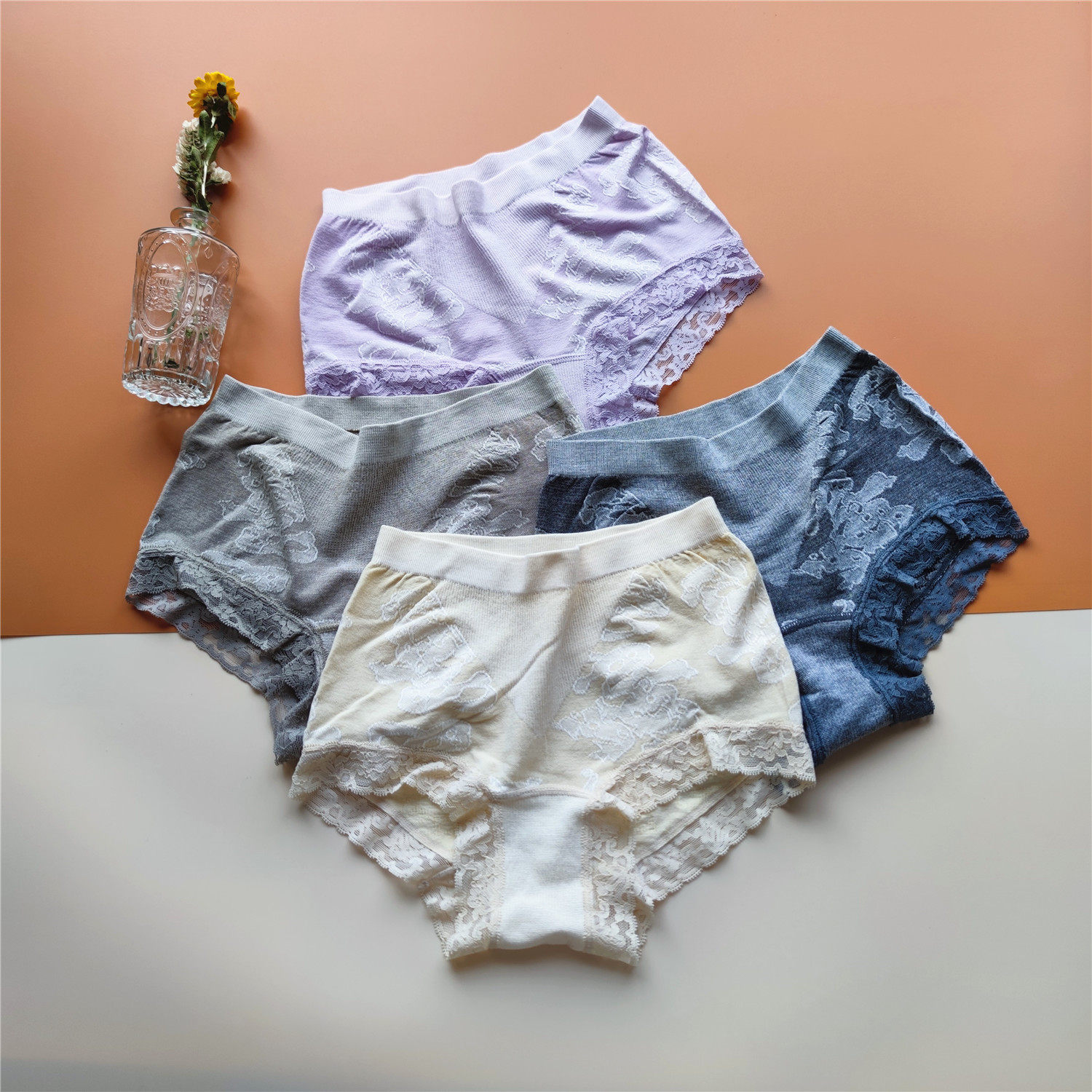 无印风立体暗纹提花内裤良品女士中腰大弹力无缝三角莫代尔纯色,淘宝优惠券,粉丝福利购,淘宝优惠卷