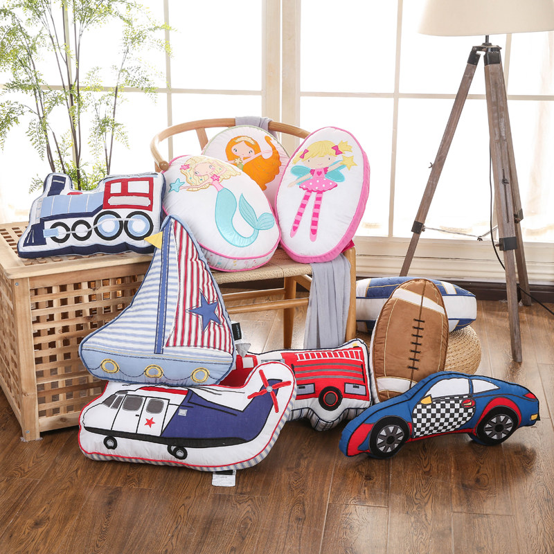 外贸纯棉布艺靠枕儿童创意抱枕含芯沙发床上车载腰枕软装摆件靠垫,淘宝优惠券,粉丝福利购,淘宝优惠卷