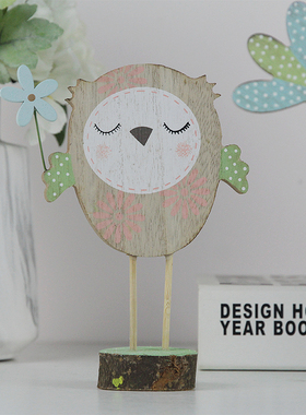 可爱风手工木板儿童房装饰摆件