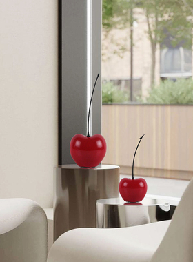 大红色苹果樱桃喜庆陶瓷摆件