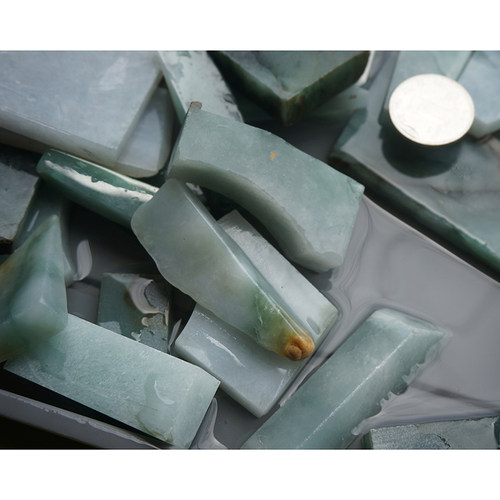 缅甸天然翡翠边角料a货玉石边角料练手料下脚料原石明料学习料 - 图0