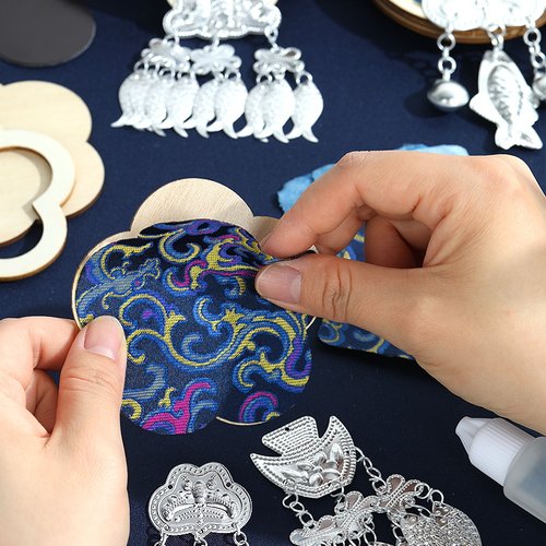 非遗苗银冰箱贴仿宋锦手工diy材料包儿童织锦文创贵州母亲节 - 图1