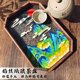 掐丝珐琅画diy材料茶盘景泰蓝海棠花玻璃托盘暖场非遗手工