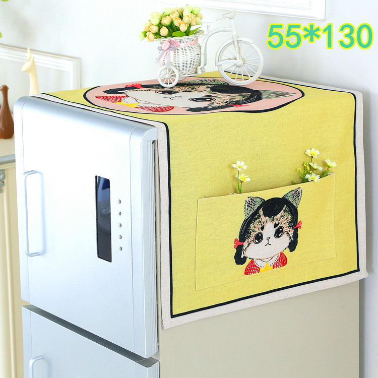 家居阁田园布艺冰箱盖布单开门双对开门防尘罩收纳袋盖巾,淘宝优惠券,粉丝福利购,淘宝优惠卷
