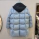 European station 2025 winter new popular women's thickened down jacket 90 duck down removable wool knitted hat