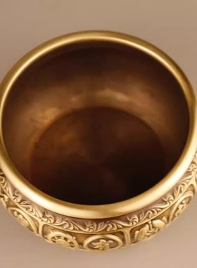 纯铜中式客厅店铺铜缸聚宝盆钱罐