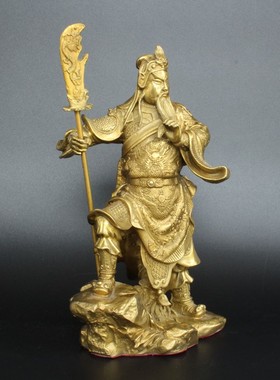 纯铜佛像关羽武财神风水工艺品