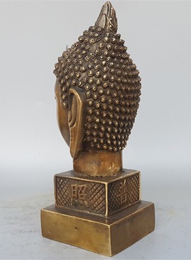 纯铜复古如来佛头印章释迦摩尼