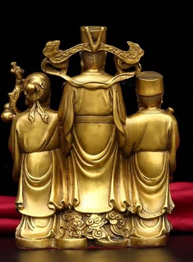 客厅福禄寿三星纯铜招财客厅祝福