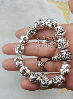 六字真言双面精雕男女款佛头手链