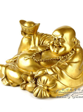 纯铜卧佛客厅办公室礼品家居装饰